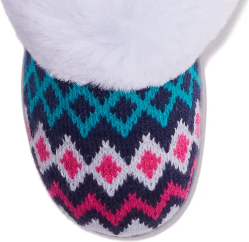 Vista 6 de Dearfoams Pantuflas de punto de chenilla Hannah para mujer
