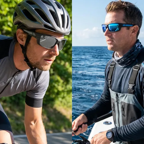 Vista 2 de Lentes de sol deportivos polarizados para hombre, envolventes UV400, para correr, pescar, ciclismo y conducir, TR90