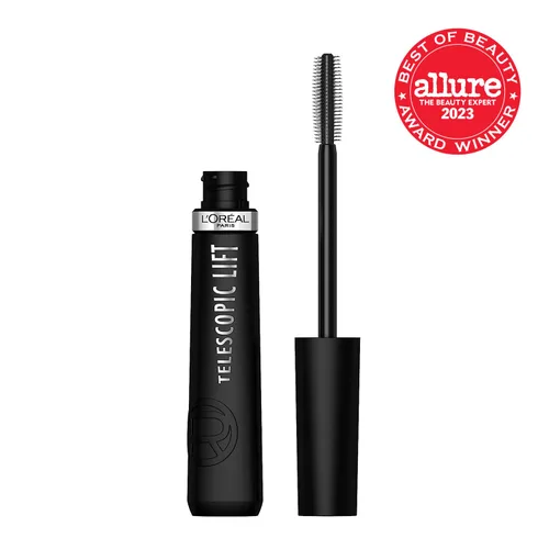 Vista 2 de L'Oréal Paris Telescopic Lift Máscara Lavable, Maquillaje de Ojos Alargador y Voluminizador, Levantamiento de Pestañas con hasta 36 HR de Uso, Negro