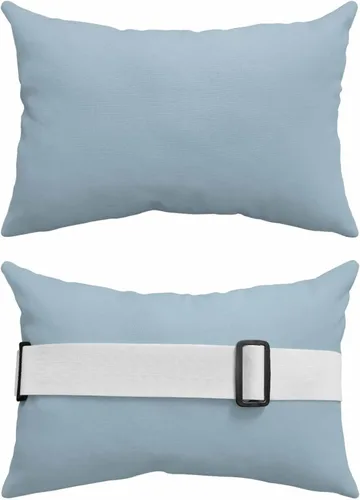 Vista 2 de Almohada para silla de playa para exteriores, color azul, para tumbona, almohada reclinable impermeable con banda elástica e insertos de almohada