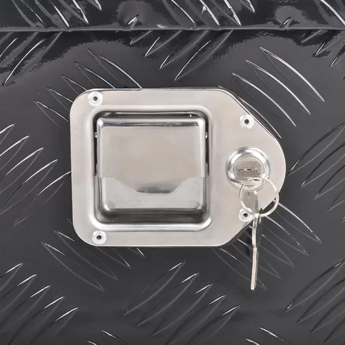 Vista 7 de Caja de herramientas de lengüeta de remoleta de aluminio de 26 pulgadas, caja de almacenamiento de utilidad amplia para remolque, organizador