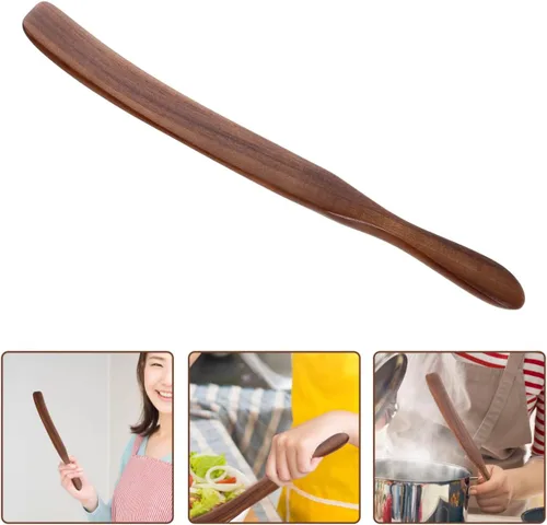 Vista 7 de Cabilock - Juego de 2 espátulas para masa madre, espátula de madera para masa agria, antiadherente, mango largo, utensilios de cocina de madera