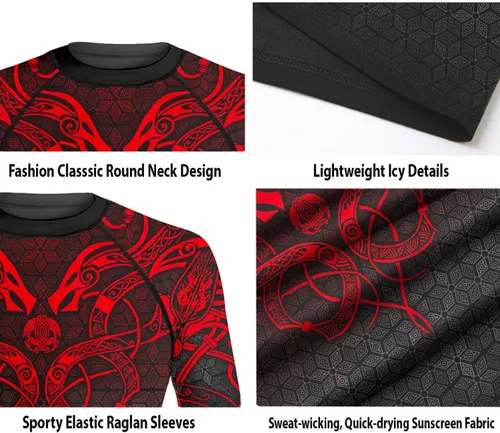 Vista 6 de 365CUSGIFTS - Camiseta de compresión Viking de manga corta con estampado 3D que nunca se desvanece