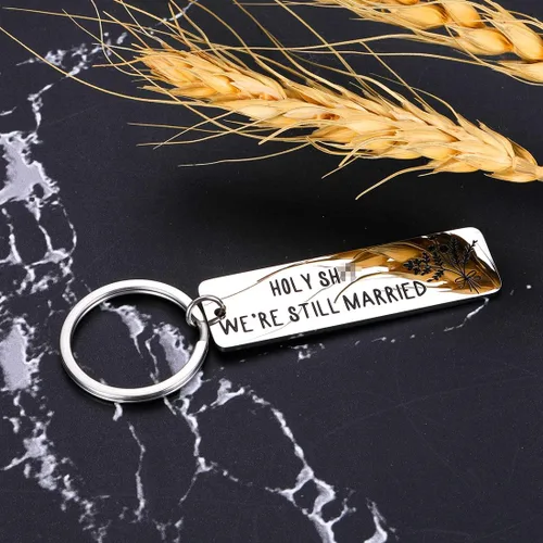 Vista 2 de Annivesary for Her Him llavero divertido regalos para esposa marido compromiso boda regalos para parejas hombres mujeres esposa esposa regalos