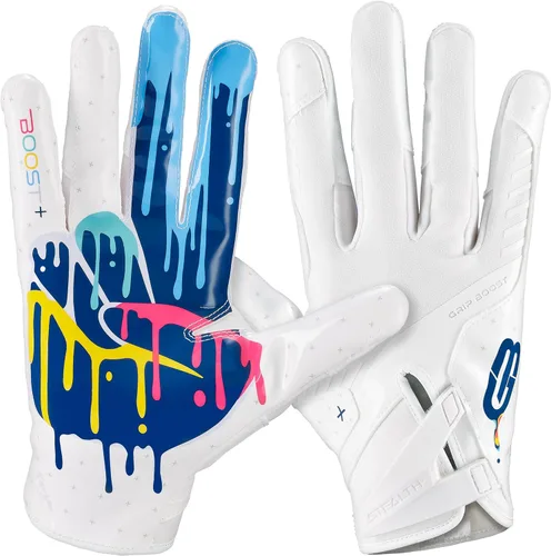 Vista 16 de Guantes de fútbol Grip Boost - Peace Stealth 6.0 Boost Plus Tecnología adhesiva - Guantes de fútbol para adultos y jóvenes para receptor abierto