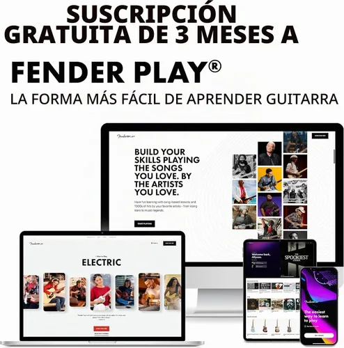 Vista 7 de Fender Affinity Series Stratocaster Mustang Micro Pack, diapasón de laurel, negro, bolsa de concierto, HD9, EE. UU., CA, UE, AU, JP Includes