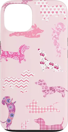 Vista 7 de Funda para iPhone 11 rosa boho Dachshund Doxie