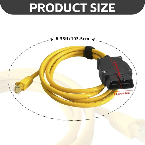 Vista 2 de Connect Fit para cable OBD2 compatible con BM-WW F serie F codificación Ethernet ENET Rj45 OBD cable codificación E-SYS ISTA + ICOM Bootmod3