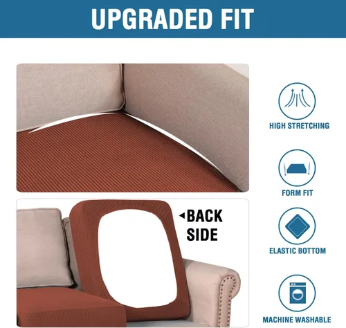 Vista 50 de H.VERSAILTEX Fundas de Cojín de Asiento Individuales Super Elásticas Fundas de Sofá Fundas de Cojín de Sofá Fundas Deslizables Juegos Tela de Sarga