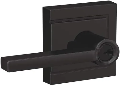 Vista 56 de Schlage F51A LAT 716 Latitude - Manija de puerta con bloqueo de entrada con llave, en acabado de bronce envejecido