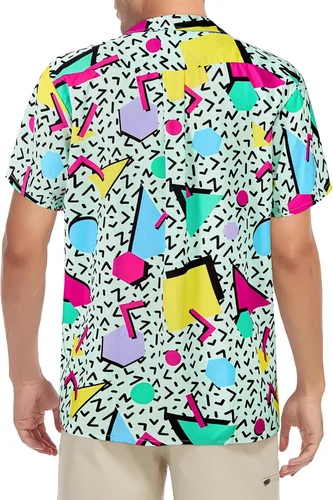Vista 130 de Camisa hawaiana para hombre, con estampado floral, cómoda, con botones, casual, manga corta, ropa de playa para hombre