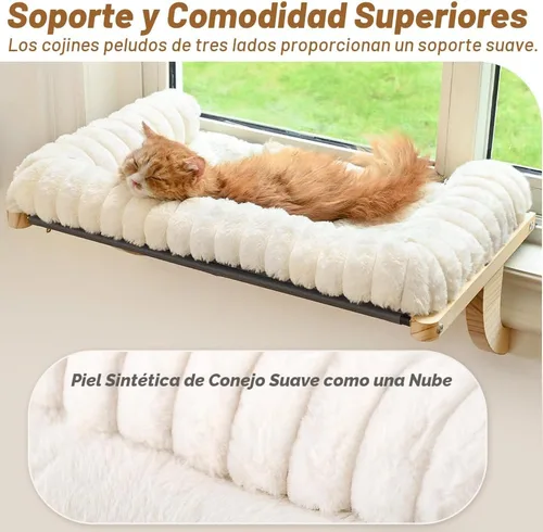 Vista 2 de Nube-Soft - Percha para ventana de gato, diseño de cremallera Blanco