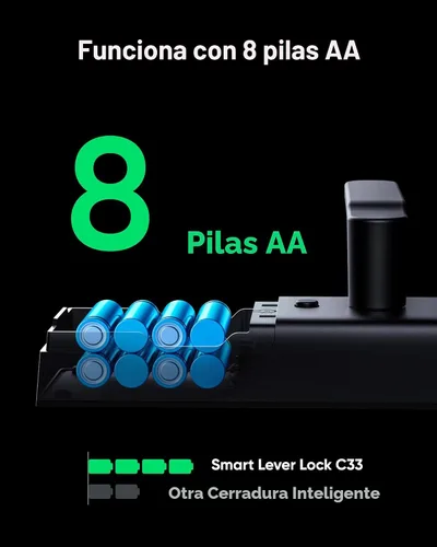 Vista 3 de eufy Security Smart Lock C33, cerradura de puerta con teclado con asa