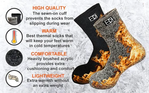 Vista 3 de Everdano Feet Warmers Cold Weather Insulated Thermal Socks, Pack of 2