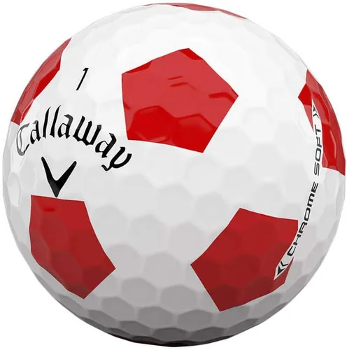 Vista 2 de Pelotas de golf suaves cromadas Callaway 2020 Truvis rojo/blanco
