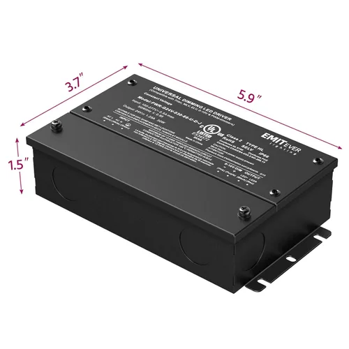 Vista 3 de EMITEVER Controlador LED regulable de 30 W, fuente de alimentación regulable Triac de 24 V, transformador de CA a CC para luz LED, compatible