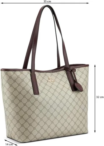 Vista 5 de Nine West Delaine 2 en 1 Tote, Beige Logo Merlot, Beige Logo Merlot