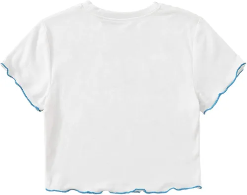 Vista 2 de SweatyRocks Camiseta corta básica de manga corta y cuello redondo para mujer