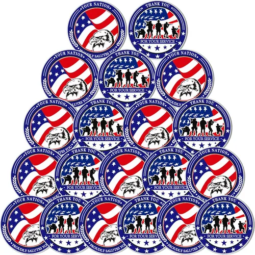 Vista 8 de Huquary 20 monedas militares de desafío para veteranos, monedas de agradecimiento por tu servicio, regalos para el día de los veteranos, regalos
