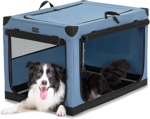 Vista 9 de Petsfit Jaula para gatos – 20 pulgadas ligera, fácil de instalar, resistente jaula portátil para perros, marco ajustable con 3 puertas de malla Verde