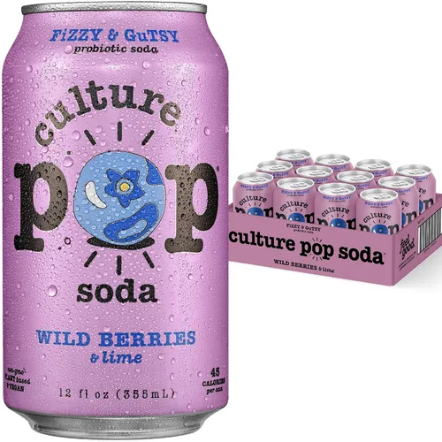 Vista 14 de Culture Pop Soda, cereza negra espumosa de Noah Kahan, soda probiótica baja en azúcar, alternativa al jugo espumoso, sin OMG, kosher, sin gluten