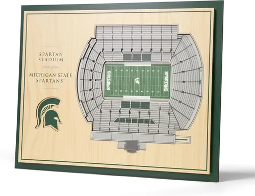 Vista 51 de YouTheFan - Póster para pared de la NCAA, vista de estadio en 3D de 5 niveles, Marrón