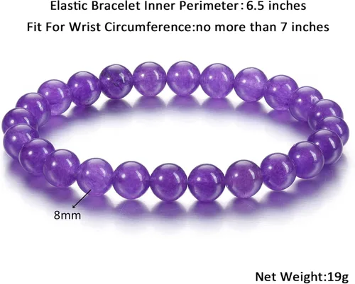 Vista 23 de Jovivi Pulsera elástica de cuentas redondas semipreciosas naturales – 0.315 pulgadas hecha a mano con cuentas de piedras preciosas curativas