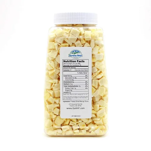 Vista 5 de Harmony House Foods Mango liofilizado, dados (4 onzas, tarro de tamaño de cuarto de galón)