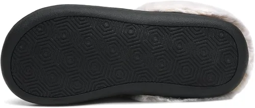 Vista 6 de HOLY WISH Fuzzy Women Memory Foam Slip-on Moccasin Washable House Slippers for Indoor and Outdoor Men's Shoes