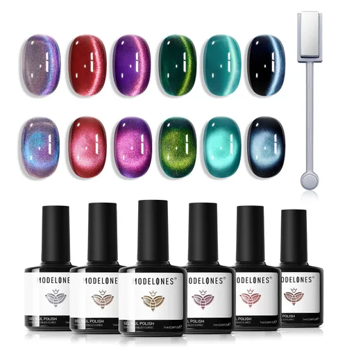 Vista 16 de modelones Imanes de uñas con imán de ojo de gato, ojo de gato, color marrón Juego de imanes de ojo de gato rosa bebé A A A