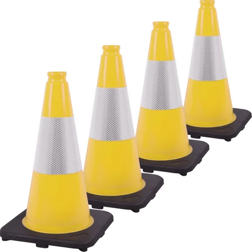 Vista 20 de Conos de Tráfico de PVC Naranja/Verde Fluorescente, Cono de Estacionamiento con Base Negra Pesada Estructuralmente Estable Resistente a
