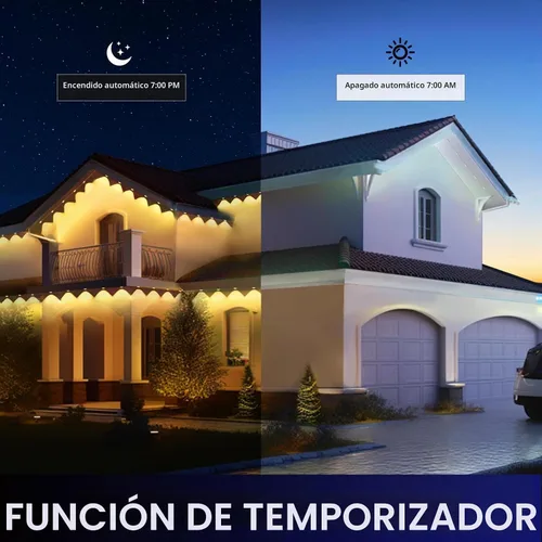 Vista 6 de wowlite Luces exteriores permanentes de 50 pies, luces inteligentes RGBIC para aleros con 36 LEDs, impermeables IP67, más de 110 modos de escena