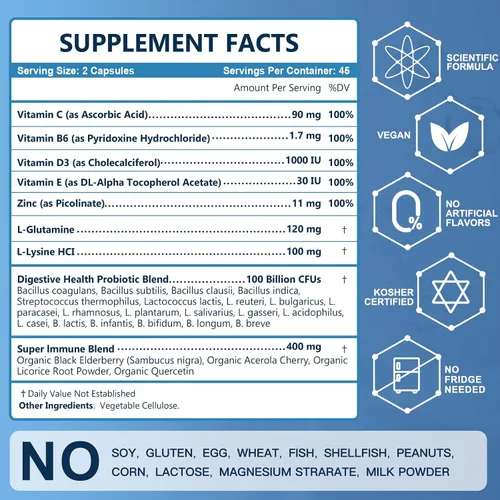 Vista 7 de Probióticos para mujeres y hombres para la salud digestiva con 100 mil millones de UFC, probióticos para mujeres y hombres para la salud intestinal
