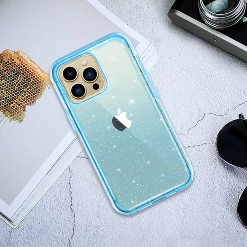 Vista 8 de LONTECT Funda para iPhone 13 Pro con protector de pantalla integrado con purpurina transparente, brillante, resistente, a prueba de golpes, híbrida