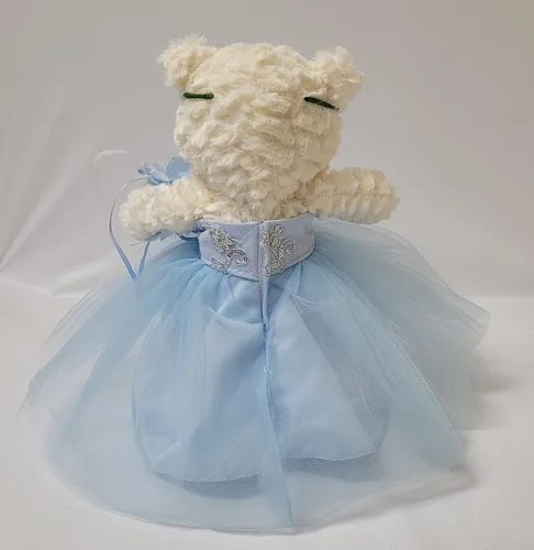 Vista 2 de KINNEX COLLECTIONS SINCE 1997 Oso de peluche Mi Presentacion de 12" con vestido (pieza central) ~ B09631P-4 (azul bebé)