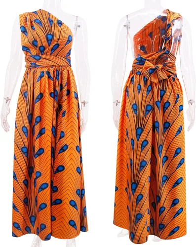 Vista 6 de Giovacker - Vestido de fiesta para mujer con estampado africano. Traje tradicional Dashiki