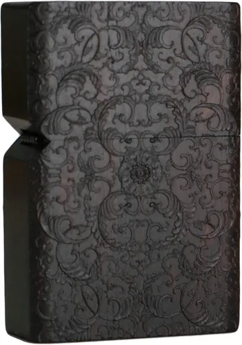 Vista 22 de Carcasa exterior de encendedor tallado en madera negra de ébano natural para kit de inserción Zippo (1000 brazos Avalokiteshvara de la diosa 3#)