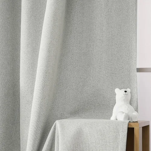Vista 5 de INLINAS Cortinas opacas estilo lino de 52 x 96 pulgadas, 100% bloqueo de luz, reducción de ruido y aislamiento térmico, paneles de triple capa