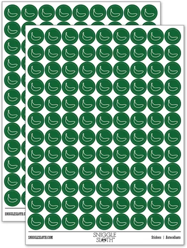 Vista 7 de Banana Fruit Outline 200+ pegatinas redondas - Acabado brillante - Tamaño de 0.50" - Negro