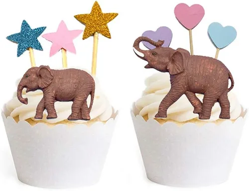 Vista 5 de Nifocc Molde de silicona para elefante, fondant, chocolate, dulces, herramienta de decoración de cupcakes, para decoración de tartas, arcilla