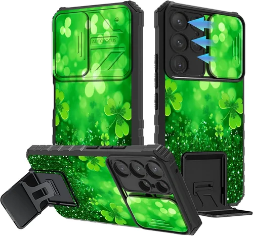 Vista 46 de Funda para Samsung Galaxy A13 5G/4G/A04S, Galaxy A13 5G con cubierta de cámara deslizante, funda de doble capa integrada con función atril