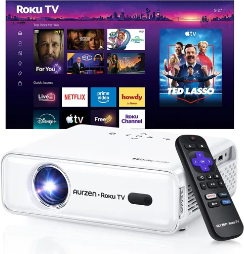 Vista 11 de Aurzen Proyector inteligente EAZZE D1G 4K compatible con Google TV con WiFi