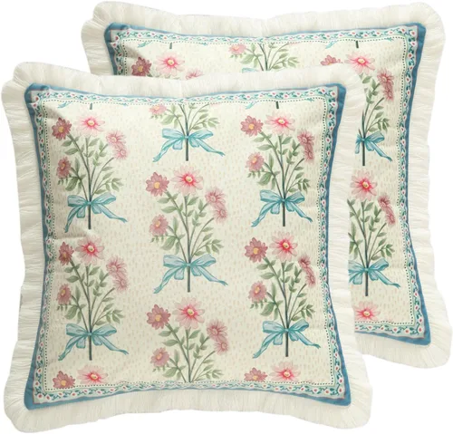 Vista 84 de patdrea Funda de almohada de terciopelo francés de diseño, 18 x 18 pulgadas Aviario