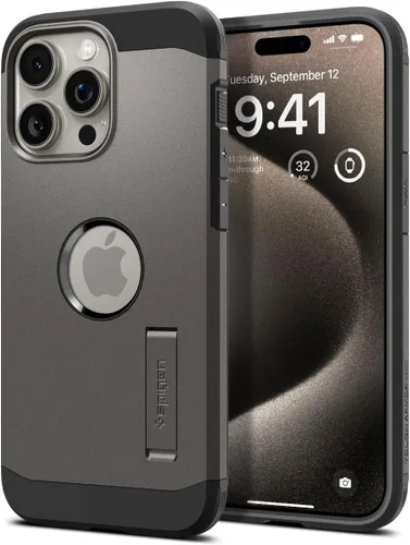 Vista 20 de Spigen Tough Armor MagFit Funda Diseñada para iPhone 15 (2023) [Soporte] [Protección de Grado Militar] Compatible con MagSafe - Negro