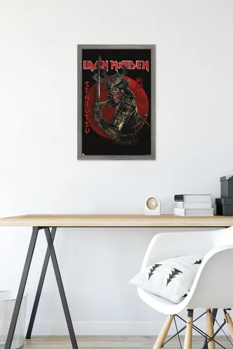 Vista 6 de Trends International Iron Maiden - Póster de pared Senjutsu, 14.72 x 22.37 pulgadas, versión enmarcada de madera de granero Versión enmarcada