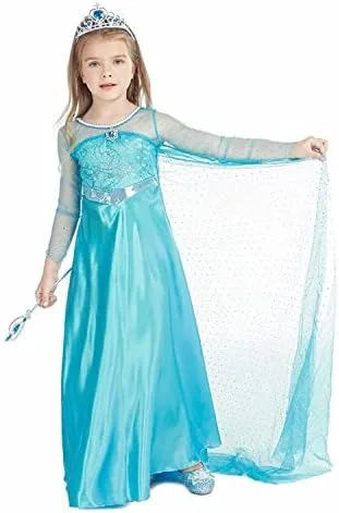 Vista 3 de Frozen Elsa - Disfraz de princesa (5T), color azul