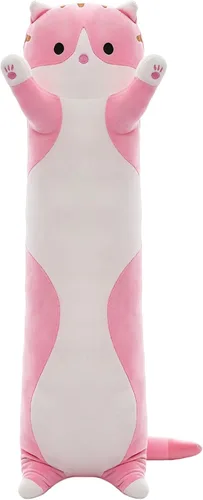 Vista 8 de Almohada de Cuerpo Largo de Felpa de Gato Bonito – Muñeca Suave de Peluche de Dibujos Animados, Juguete de Abrazo de Peluche de Gato Kawaii