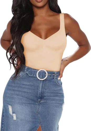 Vista 2 de BelleLovin Body sin mangas con cuello en V cuadrado para mujer
