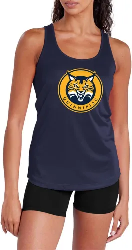 Vista 75 de Camiseta deportiva sin mangas oficial de NCAA Collegiate para mujer, con espalda cruzada, colección con logotipo primario
