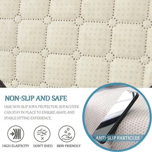 Vista 3 de Funda para reposabrazos de sofá, fundas para reposacabezas de sofá de 1/2/3 plazas con bolsillo, funda antideslizante acolchada a prueba de agua